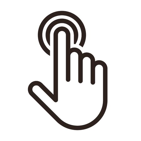 Hand pointer, clicking icon isolated on white backgroundのイラスト素材