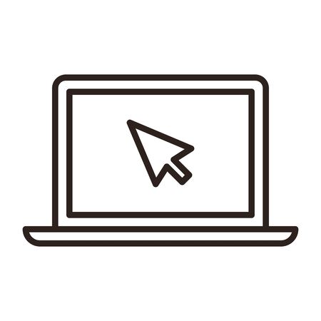 Touch screen and cursor icon isolated on white backgroundのイラスト素材