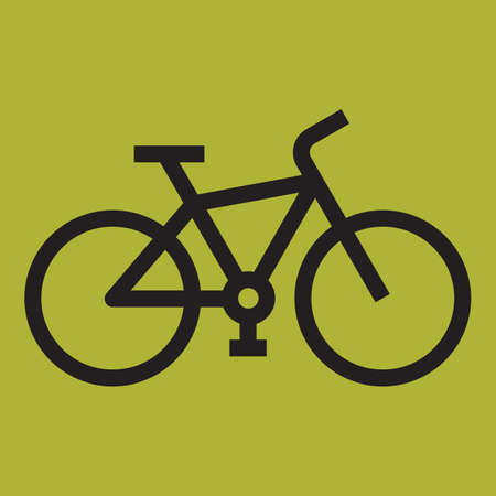 Bike icon on green backgroundのイラスト素材