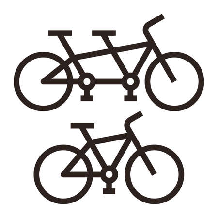 Bike and tandem bike icon isolated on white backgroundのイラスト素材