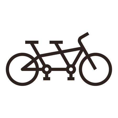 Tandem bike icon isolated on white backgroundのイラスト素材
