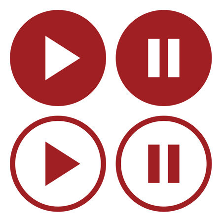 Play and pause button isolated on white background