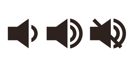 Sound icon set isolated on white backgroundのイラスト素材