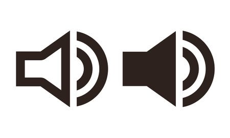 Sound icon set isolated on white backgroundのイラスト素材