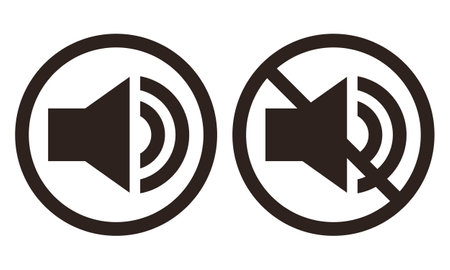 Sound and no sound icon sign isolated on white backgroundのイラスト素材