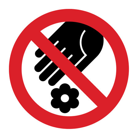 Do not pick flowers in this area. Prohibition signのイラスト素材