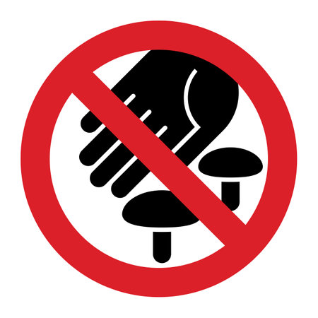 Do not pick wild mushrooms in this area. Prohibition signのイラスト素材