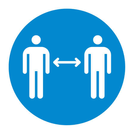 Social distance sign. Social distancing sign. Keep your distance signのイラスト素材