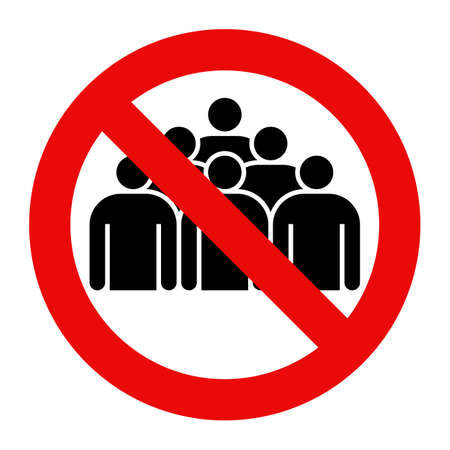 No group sign. Coronavirus preventionのイラスト素材