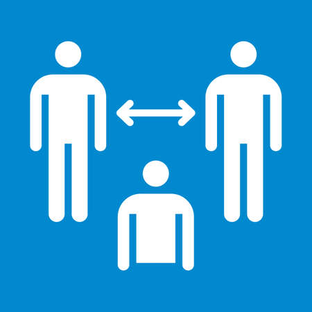 Social distance sign. Social distancing sign. Keep your distance signのイラスト素材
