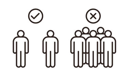 Social distance sign. Social distancing sign. Keep your distance signのイラスト素材