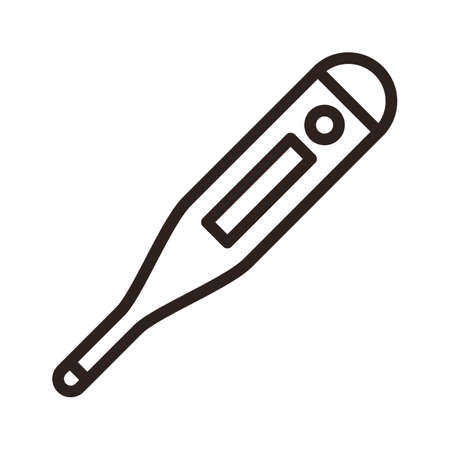 Digital thermometer sign isolated on white backgroundのイラスト素材