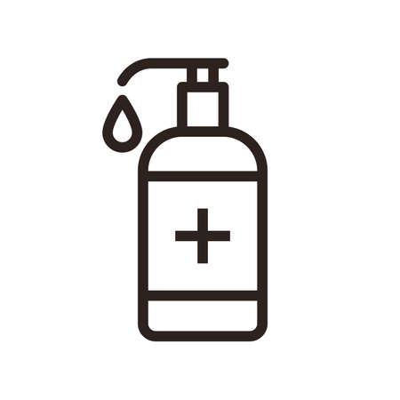 Disinfectant icon. Liquid soap icon isolated on white backgroundのイラスト素材