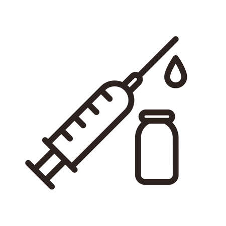 Injection syringe icon. Covid-19 vaccine. Corona virus preventionのイラスト素材
