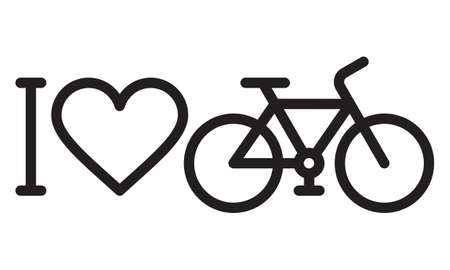 I love my bike icon isolated on white backgroundのイラスト素材