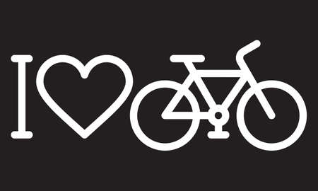 I love my bike isolated on dark backgroundのイラスト素材
