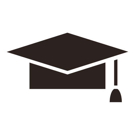 Mortar Board or Graduation Cap isolated on a white backgroundのイラスト素材