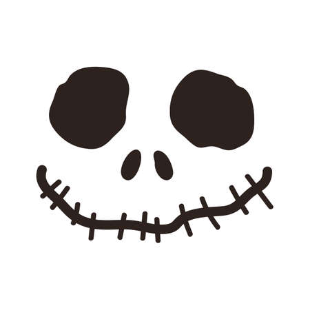 Halloween skull isolated on white backgroundのイラスト素材