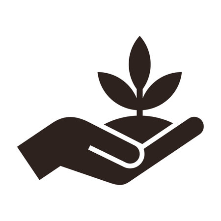 Plant in hand, save earth, save nature icon isolated on white backgroundのイラスト素材