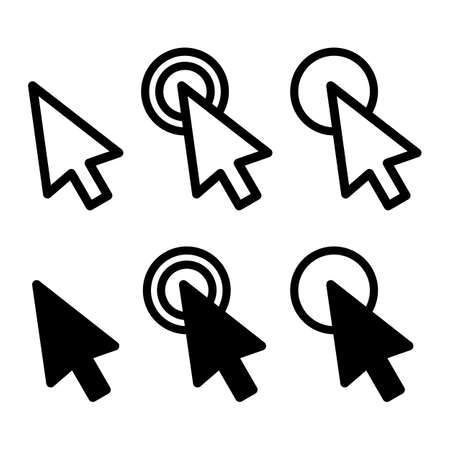 Cursor icon set isolated on white backgoundのイラスト素材