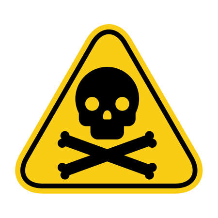 Skull and bones icon. Ðttention poison. Toxic Hazard Symbol. Danger Signのイラスト素材