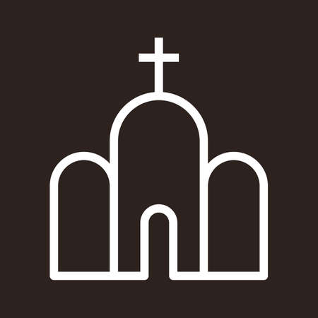 Church icon. Christian symbol on dark backgroundのイラスト素材