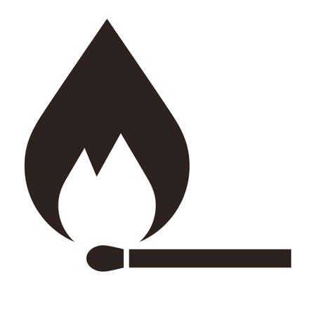 Burning matchstick, fire match, matchstick on fire, isolated on white backgroundのイラスト素材