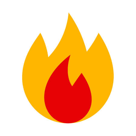 Flame fire icon isolated on white backgroundのイラスト素材