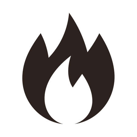 Flame fire icon isolated on white backgroundのイラスト素材