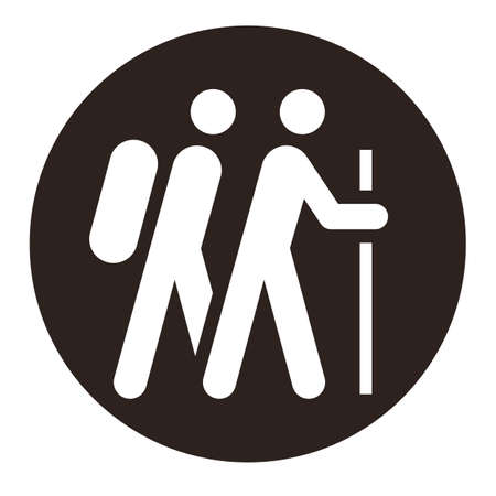 Pilgrim icon, tourist icon, hiking icon isolated on white backgroundのイラスト素材