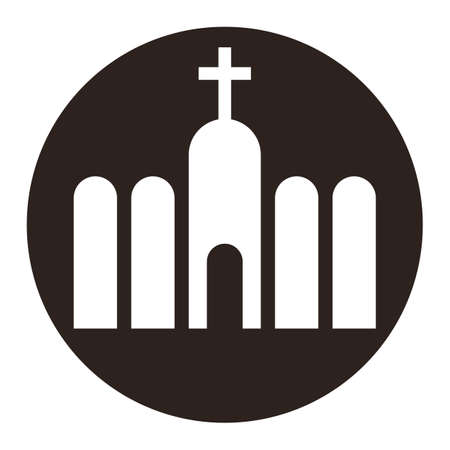 Monastery icon. Christian symbol isolated on backgroundのイラスト素材