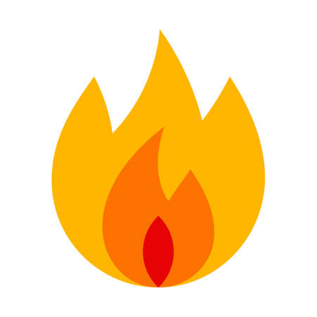 Flame fire icon isolated on white backgroundのイラスト素材