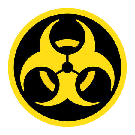 Biohazard symbol, biological hazard warning sign isolated on white backgroundのイラスト素材
