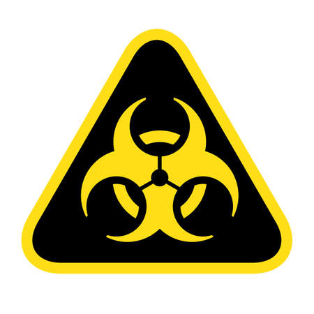 Biohazard symbol, biological hazard warning sign isolated on white backgroundのイラスト素材