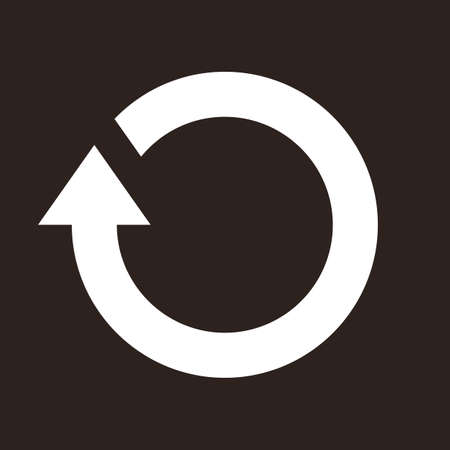 Repeat sign, reload icon, refresh, loading, reset vector symbol isolated on white backgroundのイラスト素材
