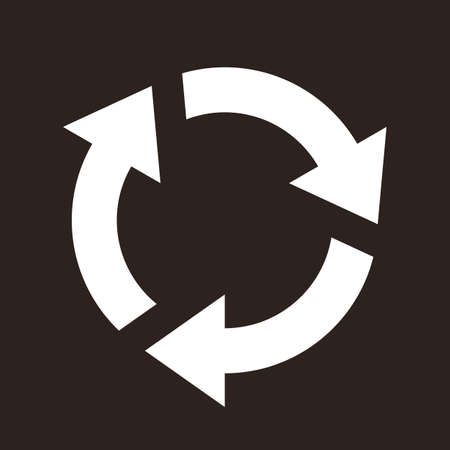 Repeat sign, reload icon, refresh, loading, reset vector symbol isolated on white backgroundのイラスト素材