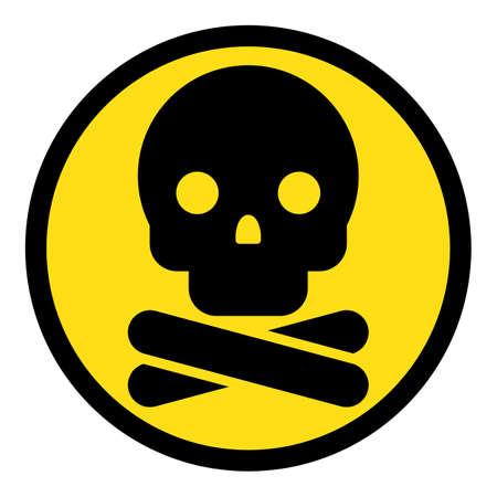 Skull and bones icon. Ðttention poison. Toxic Hazard Symbol. Danger Signのイラスト素材