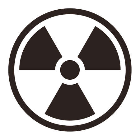 Radiation hazard sign. Symbol of radioactive threat alert. Warning symbol isolated on white backgroundのイラスト素材