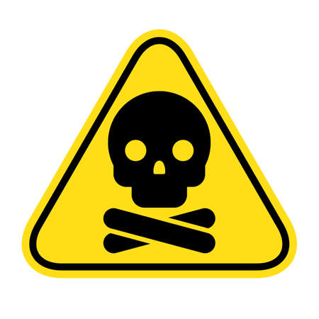 Skull and bones icon. Ðttention poison. Toxic Hazard Symbol. Danger Signのイラスト素材