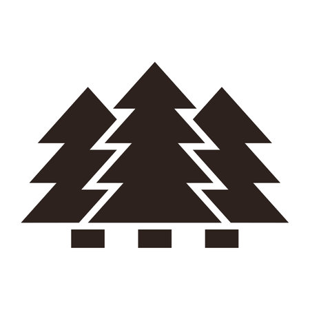 Fir forest, coniferous tree, fir icon isolated on white backgroundのイラスト素材