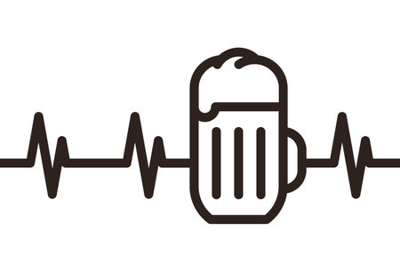 Beer heartbeat, i love beer isolated on white backgroundのイラスト素材