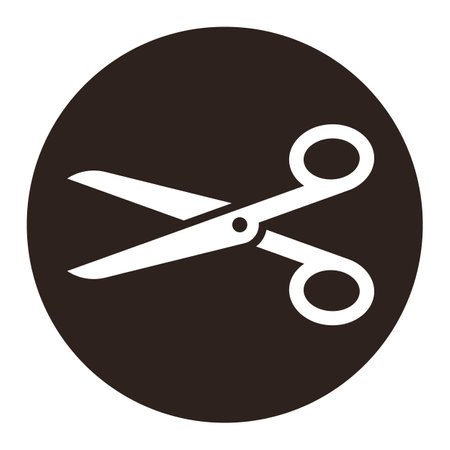 Scissors button isolated on white backgroundのイラスト素材