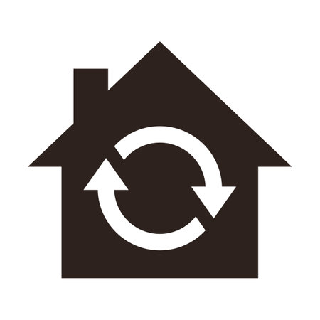 Sustainable house icon isolated on white backgroundのイラスト素材