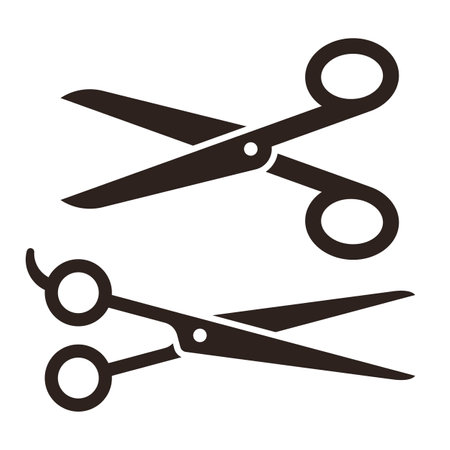 Scissors and hairdressing scissors isolated on white backgroundのイラスト素材