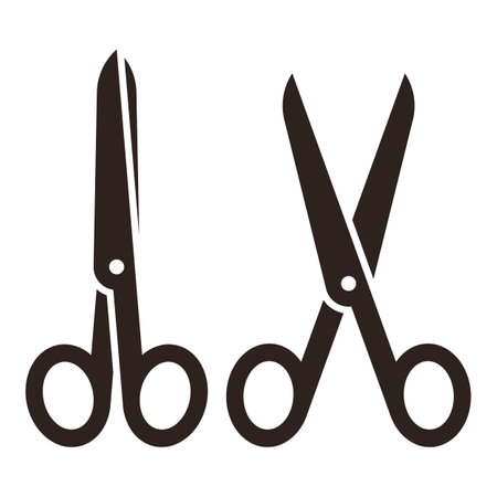 Open and closed scissors isolated on white backgroundのイラスト素材