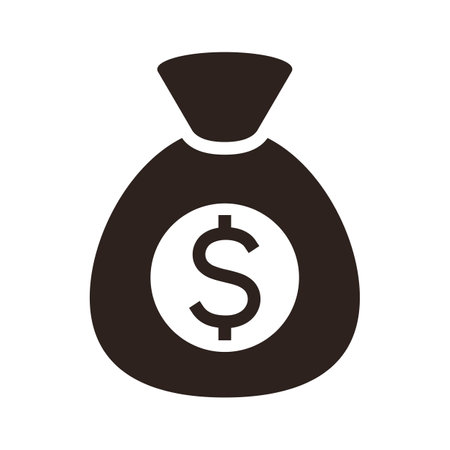 Money bag icon isolated on white background.のイラスト素材