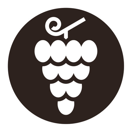 Grapes icon, wine symbol isolated on white backgroundのイラスト素材