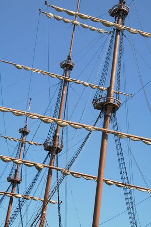 Masts with rigging of the sailboat