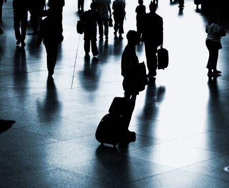 People at the railway stationの写真素材