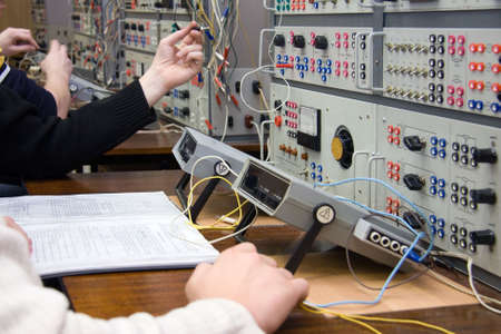 Students at the lesson in technical college